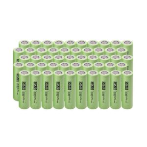 PACK 50 un. Célula Bateria Recarregável Lítio Li-Ion ICR18650-26H 2600mAh 3.7V Green Cell