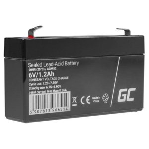 Bateria Chumbo Gel AGM 6V 1.2Ah GREEN CELL