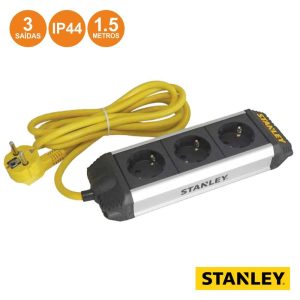 TOMADA EL?TRICA C/ 3 SA?DAS 1.5M IP44 STANLEY