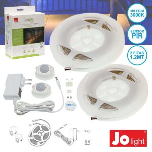 Kit 2 Fitas LED + Sensores PIR e Alimentador IP20