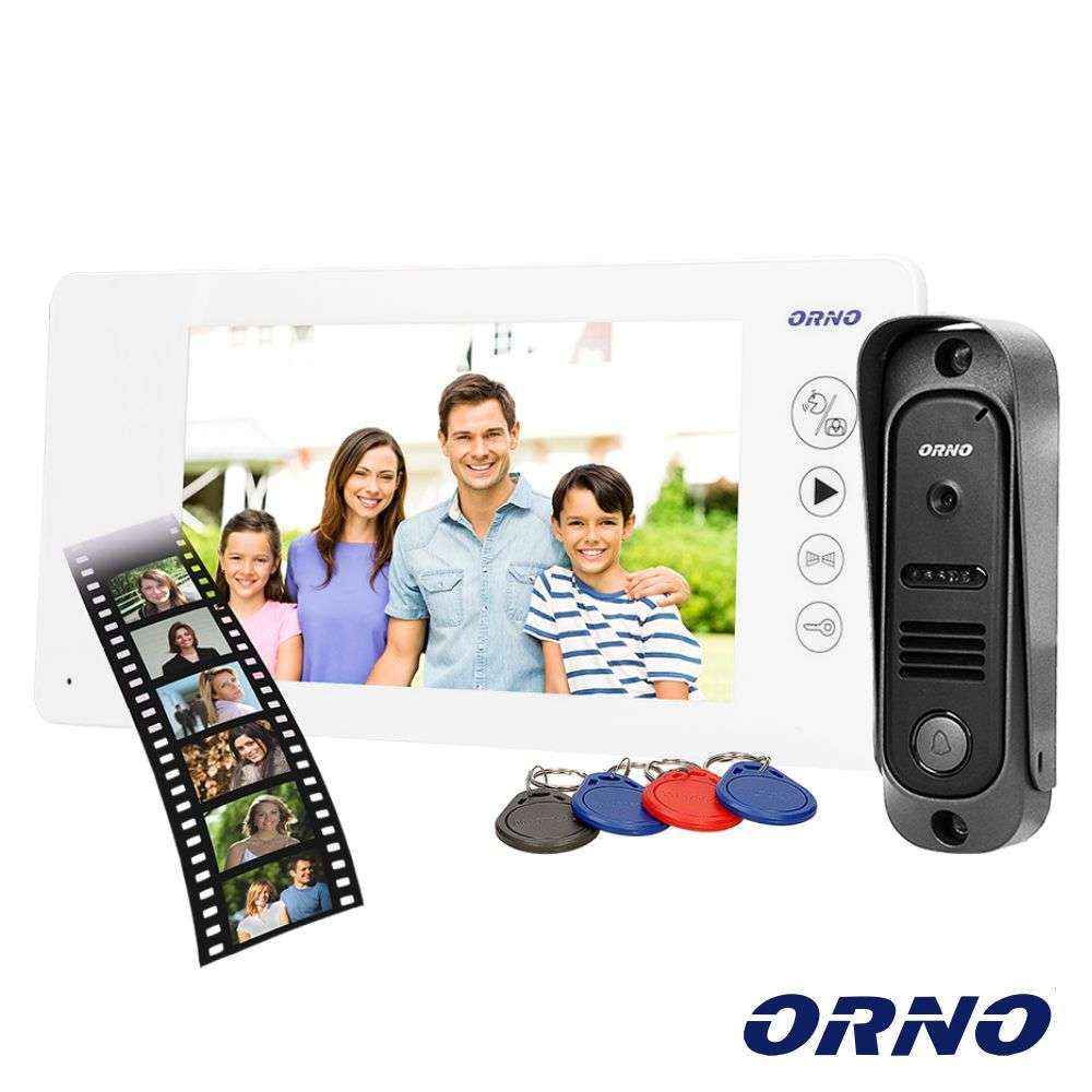 Vídeo Porteiro C/ Lcd 7″ Cores LEDS IR Branco ORNO
