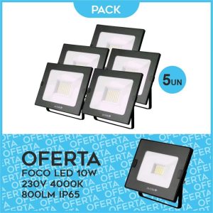PACK 5 Focos LED 30W Exterior + Foco LED 10W AVIDE