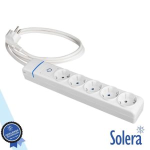 Tomada El?trica C/ 5 Sa?das Interruptor 1.5M Branco SOLERA