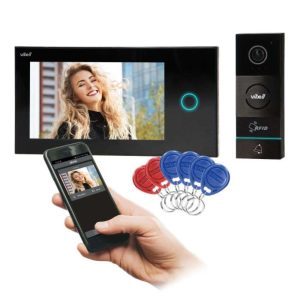 Vídeo Porteiro C/ LCD 7″ Cores RFID Preto WIFI VIBELL