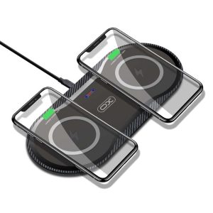 Carregador por Indução QI 20W Fast Charge duplo XO