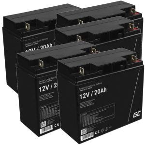 PACK 60V 20Ah 5x Bateria Chumbo Gel AGM 12V 20Ah GREEN CELL