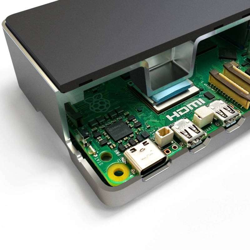 Caixa Flirc Raspberry Pi 4 Case Black Edition Preto (dissipador passivo alumínio) - Image 5