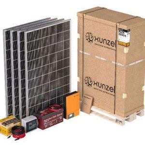 Kit solar completo 3kWh Painel 4x350W + Bat. Lith. 2400Wh + Inv.+Carreg. 3000W 24V