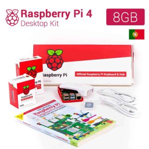 Raspberry Pi 4 8GB Complete Desktop Kit PT – teclado e livro português